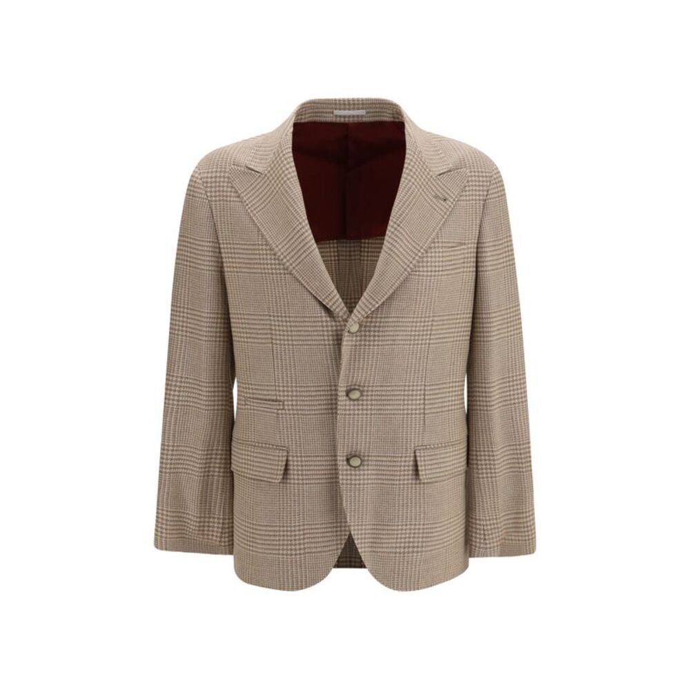 Brunello Cucinelli Men Single Breasted Checked Blazer
